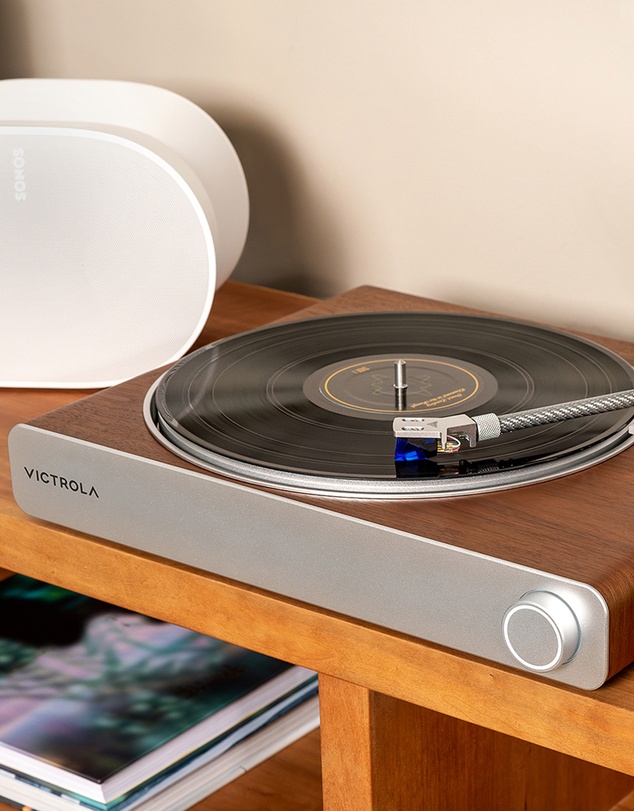 Victrola - Victrola Stream Sapphire Wi-Fi & Bluetooth Turntable - Walnut
