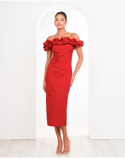 Pilgrim - Clara Off Shoulder Midi Dress