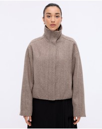 Minima Esenciales - Lucia Wool Blend Funnel Neck Jacket