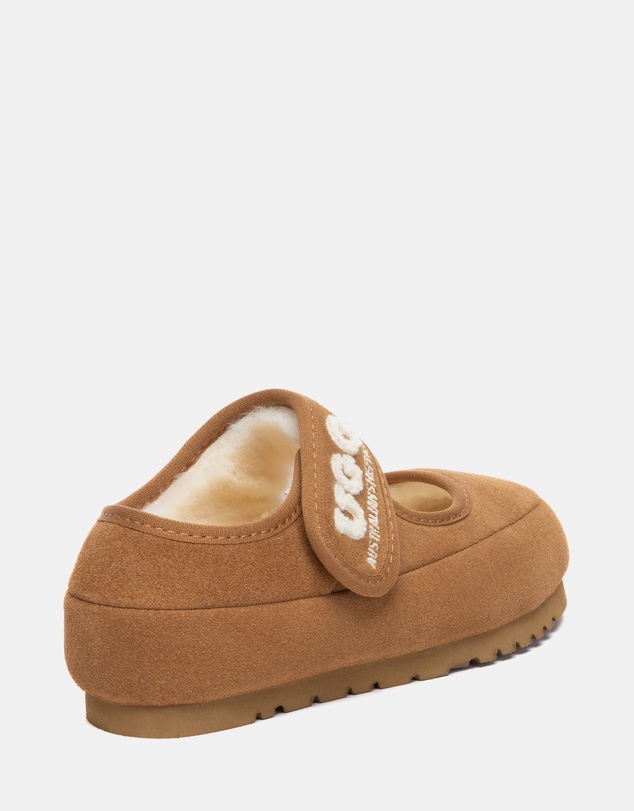 EVERAU - Australian Shepherd Ugg Velvi Kids Cow Suede Upper Loafer Oxfords Flats