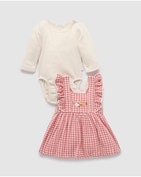Purebaby - Gingham Pinnie Set -Kids-Babies