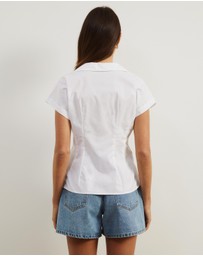 Atmos&Here - Marcy Pin Tuck Short Sleeve Shirt