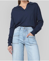 DRICOPER DENIM - Rita Navy Polo Top