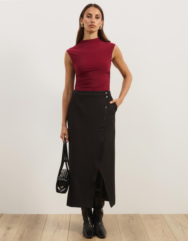 Atmos&Here - Sorelle Split Detail Midi Skirt