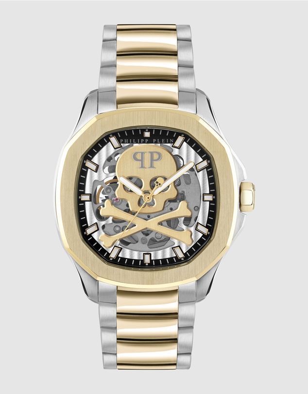 Philipp Plein - Skeleton Spectre 42mm Gold Case Silver Bracelet