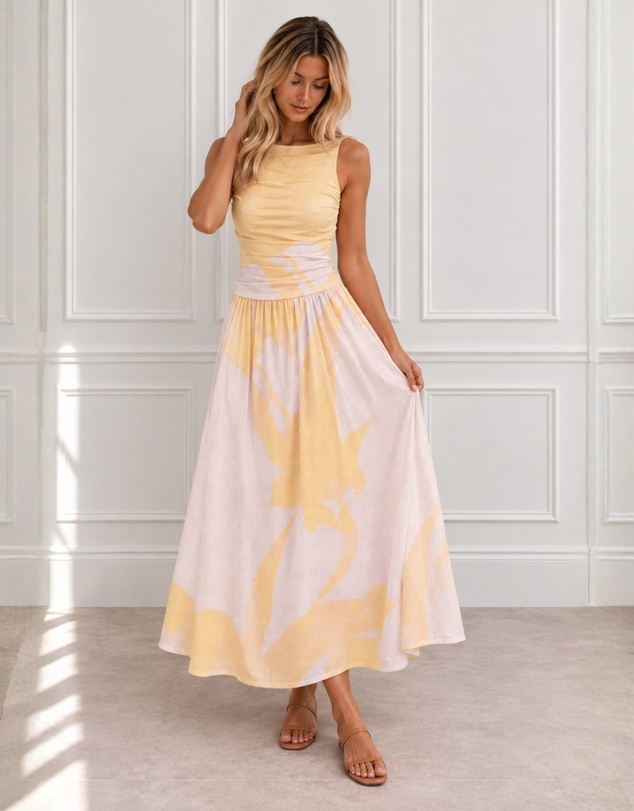 Esther & Co - Balayage Dress - Butter Cream