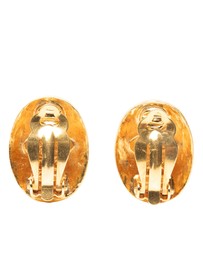 Pre-Loved by Azura Reborn - Pre-Loved CC Gold Plated Logo Oval Clip On Earrings