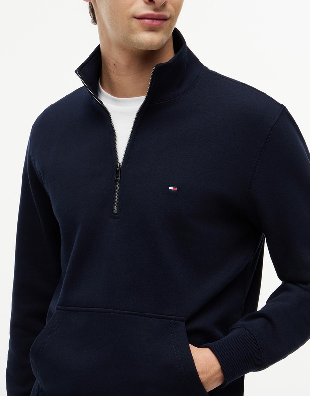 Tommy Hilfiger - Flag Embroidery Terry Quarter-Zip Jumper