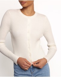 Petal & Pup - Searie Ribbed Cardigan Top - Cream