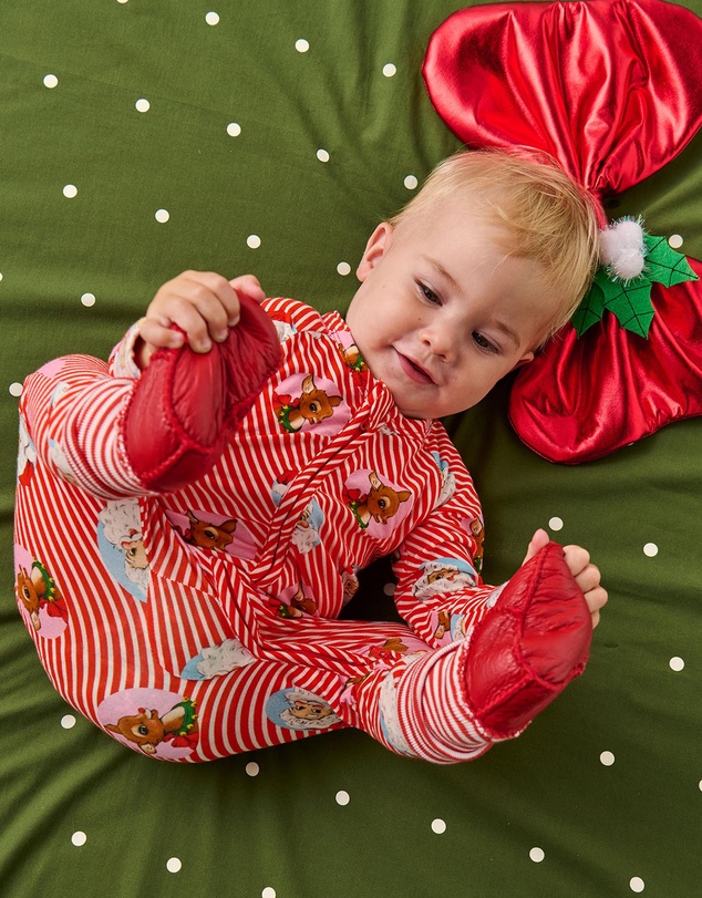 Kip&Co - I Love Christmas Spot Organic Long Sleeve Zip Romper - Babies