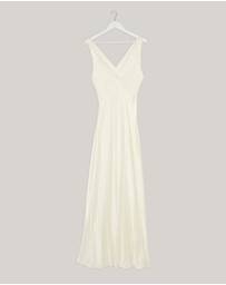 Revibe - Repaired Shona Joy La Lune Plunged Cross Back Maxi Dress - AU 12
