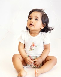 Bebe by Minihaha - Christmas Festive Red Robin Bodysuit and Shorts Set - Babies
