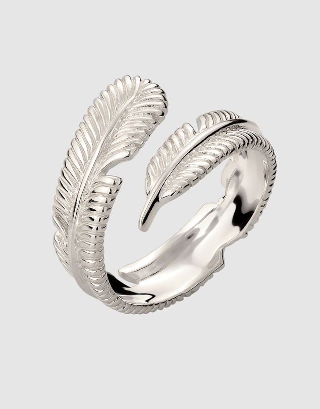 Kuzzoi - ICONIC EXCLUSIVE - Feather Band Ring in 925 Sterling Silver