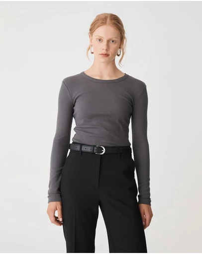 Forcast - Devon Long Sleeve Rib Tee