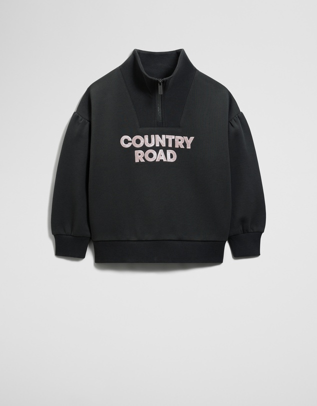 Country Road - Australian Cotton Blend Sequin Half Zip Sweat