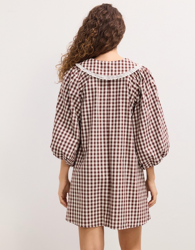 The Fated - Paige Gingham Collared Mini Dress