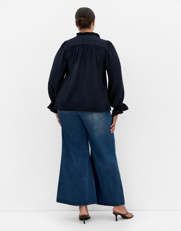 City Chic - Plus size Maree Top - navy