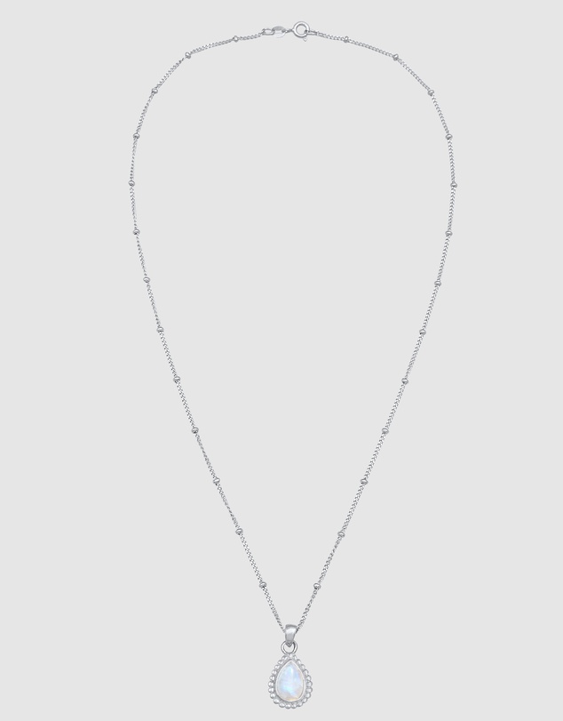 Elli Jewelry - Moonstone Necklace in 925 Silver