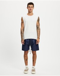 Surrounded By Ghosts - The Obsidian Coated Canvas Drawstring Shorts