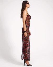 ONE TEASPOON - Flower Jagger Slip Maxi Dress - Red