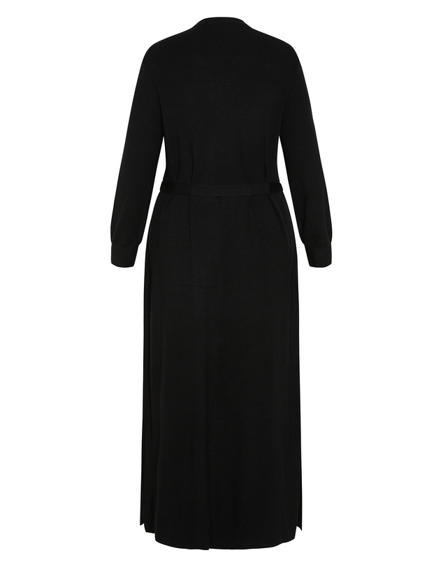 City Chic - Plus size Goldie Longline Cardigan - black
