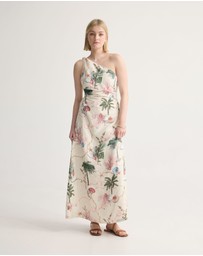 Oxford - Maja One Shoulder Linen Dress