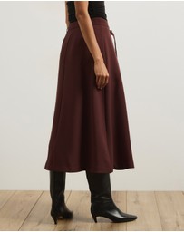 Atmos&Here - Rae Belted Flare Midi Skirt