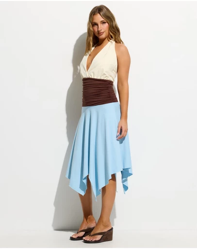 Dazie - Tyrese Halterneck Contrast Midi Dress