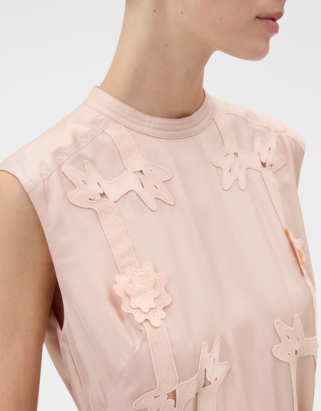 Oroton - Ribbon Trim Silk Sheath Dress