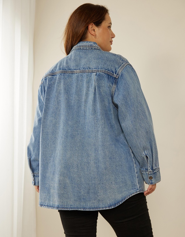 Atmos&Here Curvy - Frankie Oversize Denim Shacket