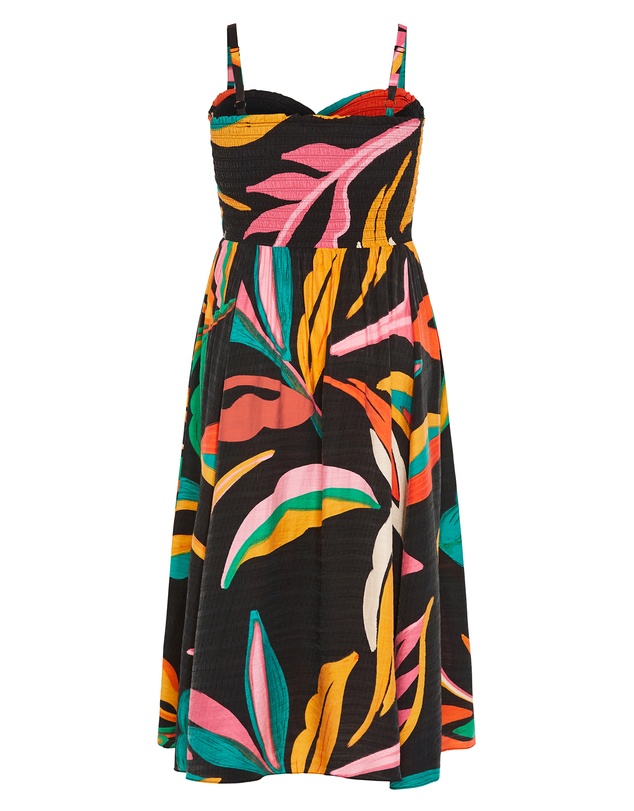 City Chic - Maui Print Shirred Maxi Dress