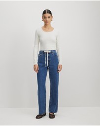 AERE - Jye Scoop Neck Long Sleeve T-Shirt