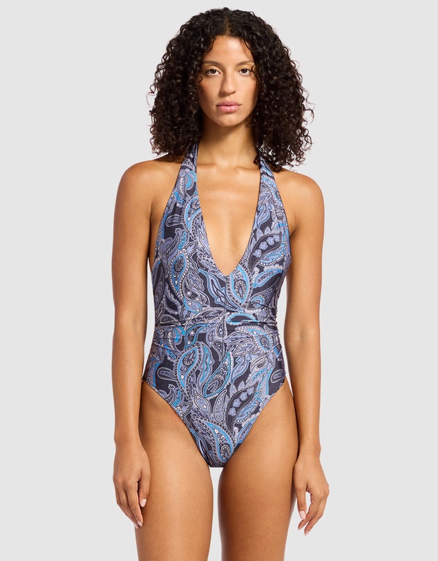JETS - Oasis Paisley Plunge One Piece