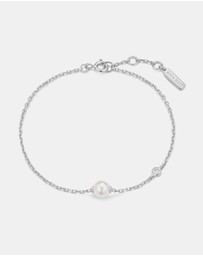 Ania Haie - Silver Shell Pearl & Bezel-Set Sparkle Bracelet