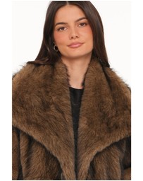 Petal & Pup - Carmie Fur Collared Jacket - Brown