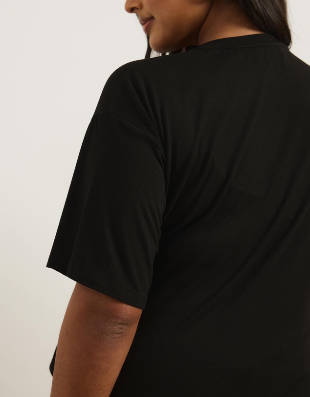 Atmos&Here Curvy - Freya Tie Front Short Sleeve T-Shirt
