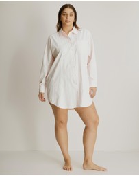 Atmos&Here Curvy - Eve Cotton Stripe Sleep Shirt