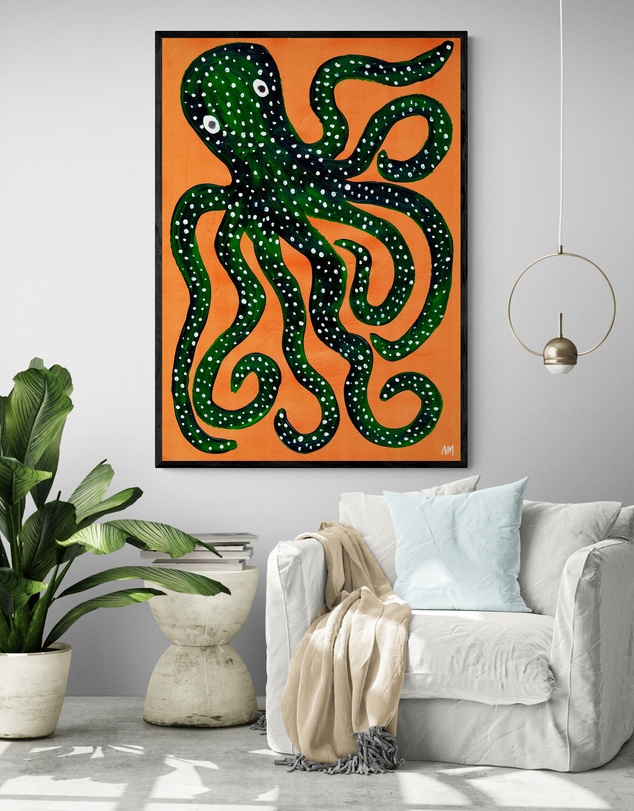 Inka Arthouse - Green Octopus by Nancy McKie