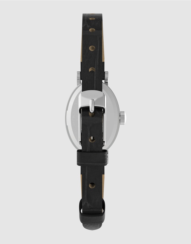 TIMEX - Women's Cavatina Silver-tone Case with Black Strap