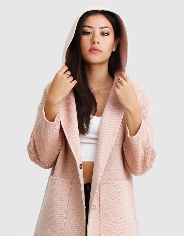 Belle & Bloom - Walk This Way Wool Blend Hooded Coat