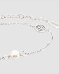 Georgini - Georgini Adagio Touch Of Sparkle Pearl Bracelet Silver 15cm + 4cm