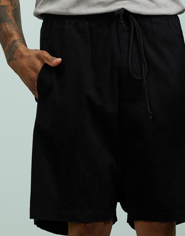 Surrounded By Ghosts - The Garnet Denim Low Crotch Drawstring Shorts