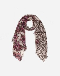 Ozwear Connection Uggs - 100% Australian Wool Print Scarf Red and Leopard