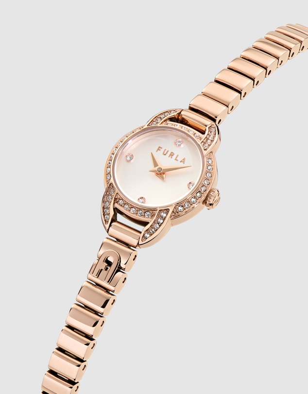 Furla - Furla Mini Shape 20mm Rose Gold-Tone Stainless Steel Bracelet Watch