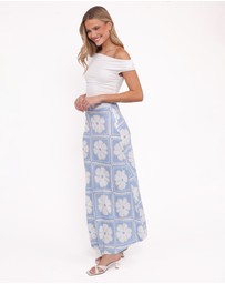 Petal & Pup - Willow Maxi Skirt - Blue Floral