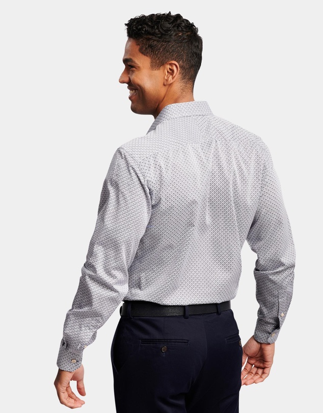Brooksfield - ABSTRACT PRINT SLIM FIT DRESS SHIRT