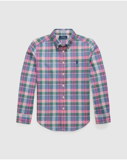 Polo Ralph Lauren - Plaid Cotton Oxford Shirt - Kids-Teens