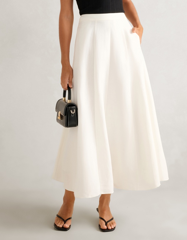 Forever New - Georgina Linen Blend Midi Skirt
