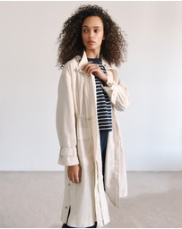 Trenery - Cotton Blend Longline Anorak in Stone
