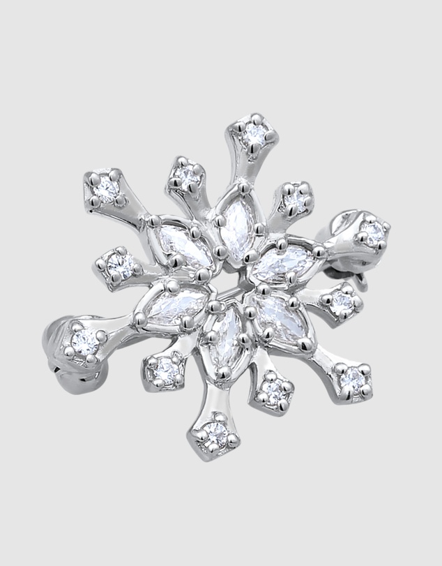 Elli Jewelry - Jewellery Women Bros Snowflake White Zirconia 925 Sterling Silver